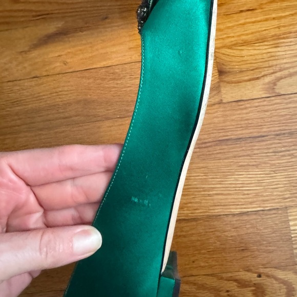 SJP Divine flats in Green Satin - Picture 15 of 16